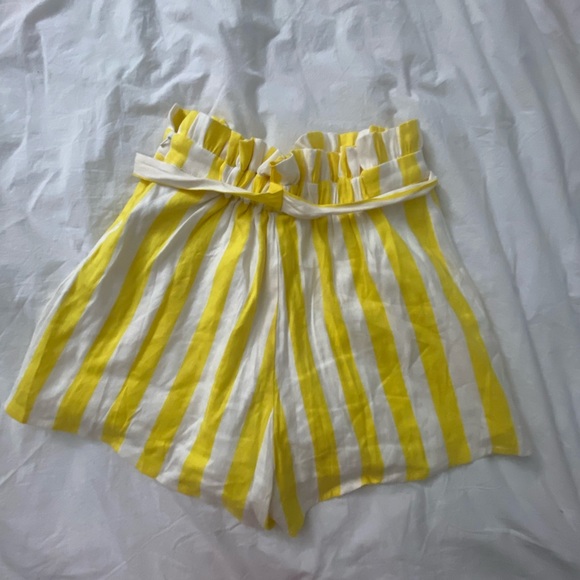 Lovers + Friends yellow and white stripe shorts in XS - Picture 2 of 3